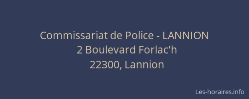 Commissariat de Police - LANNION