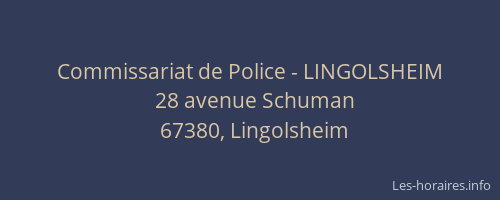 Commissariat de Police - LINGOLSHEIM