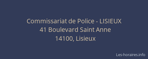 Commissariat de Police - LISIEUX