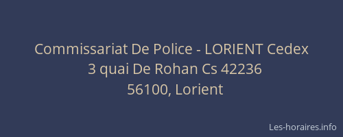 Commissariat De Police - LORIENT Cedex