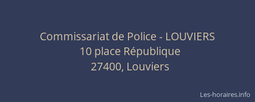 Commissariat de Police - LOUVIERS