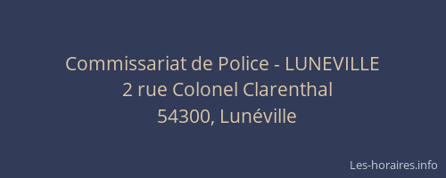 Commissariat de Police - LUNEVILLE