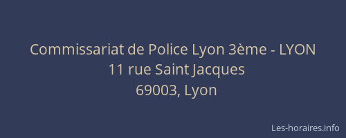 Commissariat de Police Lyon 3ème - LYON