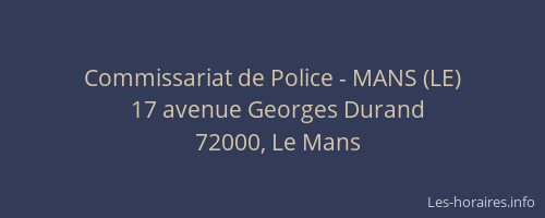 Commissariat de Police - MANS (LE)