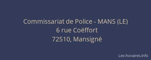 Commissariat de Police - MANS (LE)