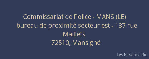 Commissariat de Police - MANS (LE)