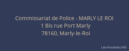 Commissariat de Police - MARLY LE ROI