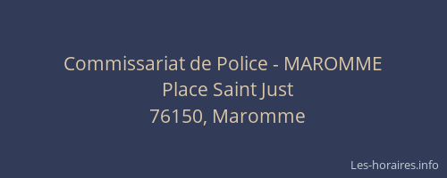 Commissariat de Police - MAROMME