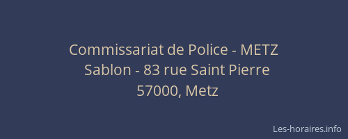 Commissariat de Police - METZ