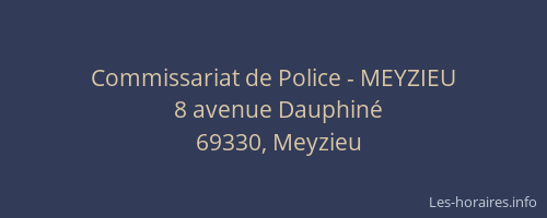 Commissariat de Police - MEYZIEU
