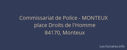 Commissariat de Police - MONTEUX