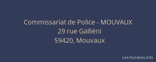 Commissariat de Police - MOUVAUX