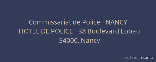 Commissariat de Police - NANCY