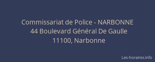 Commissariat de Police - NARBONNE