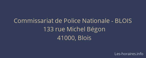 Commissariat de Police Nationale - BLOIS