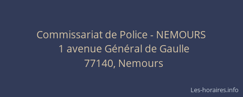 Commissariat de Police - NEMOURS