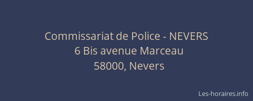 Commissariat de Police - NEVERS