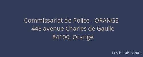 Commissariat de Police - ORANGE