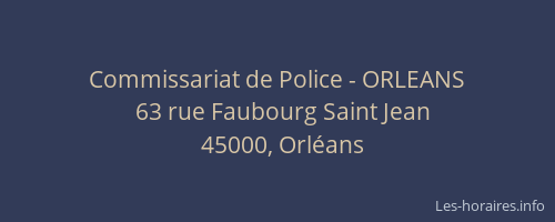 Commissariat de Police - ORLEANS
