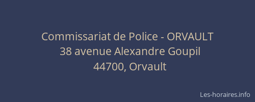 Commissariat de Police - ORVAULT