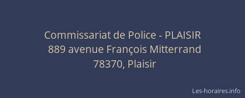 Commissariat de Police - PLAISIR