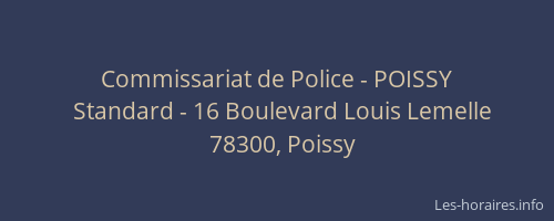 Commissariat de Police - POISSY
