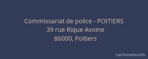 Commissariat de police - POITIERS