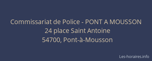 Commissariat de Police - PONT A MOUSSON