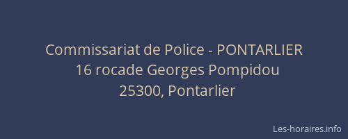 Commissariat de Police - PONTARLIER