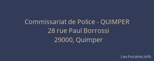 Commissariat de Police - QUIMPER