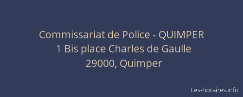 Commissariat de Police - QUIMPER