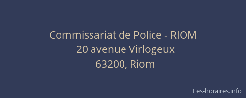 Commissariat de Police - RIOM