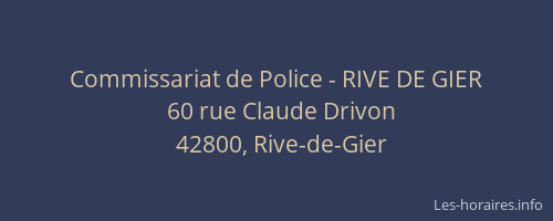 Commissariat de Police - RIVE DE GIER