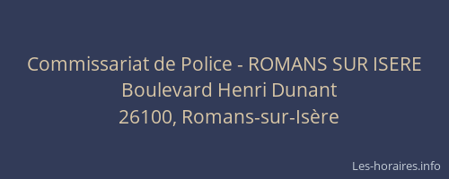 Commissariat de Police - ROMANS SUR ISERE