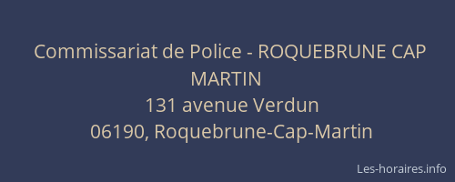 Commissariat de Police - ROQUEBRUNE CAP MARTIN