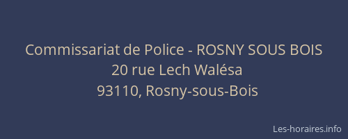 Commissariat de Police - ROSNY SOUS BOIS