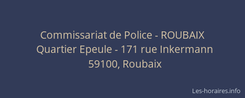 Commissariat de Police - ROUBAIX
