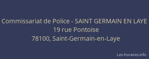 Commissariat de Police - SAINT GERMAIN EN LAYE