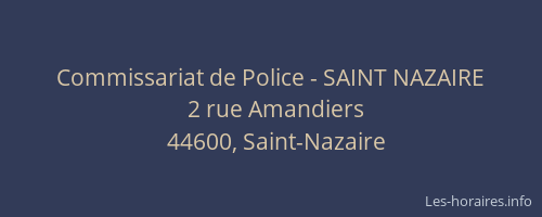 Commissariat de Police - SAINT NAZAIRE