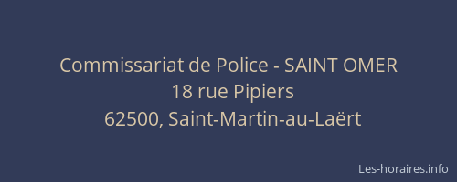 Commissariat de Police - SAINT OMER