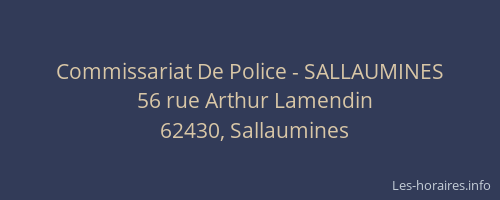 Commissariat De Police - SALLAUMINES