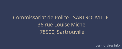 Commissariat de Police - SARTROUVILLE