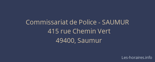 Commissariat de Police - SAUMUR