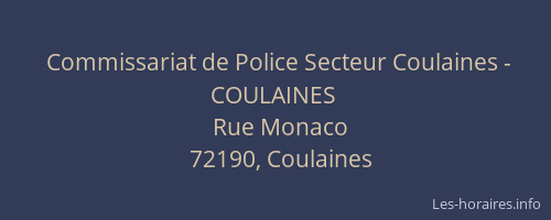 Commissariat de Police Secteur Coulaines - COULAINES