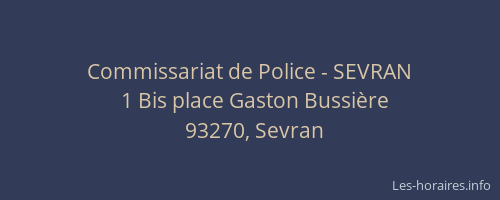 Commissariat de Police - SEVRAN