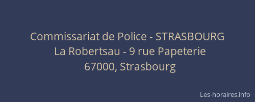 Commissariat de Police - STRASBOURG