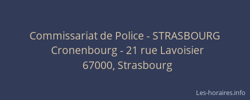 Commissariat de Police - STRASBOURG