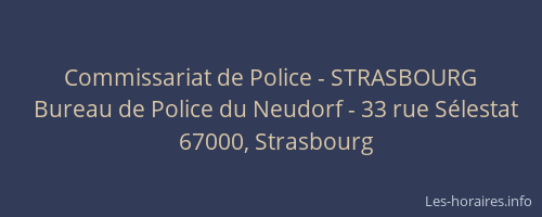Commissariat de Police - STRASBOURG