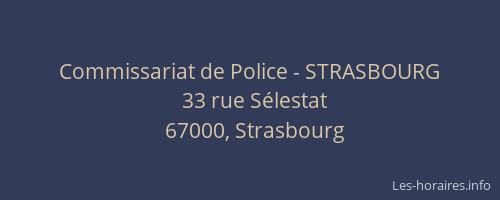 Commissariat de Police - STRASBOURG
