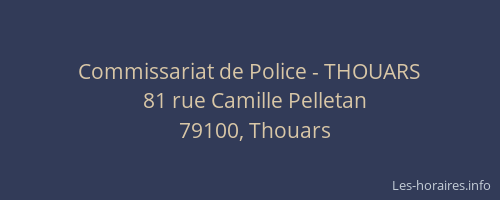 Commissariat de Police - THOUARS